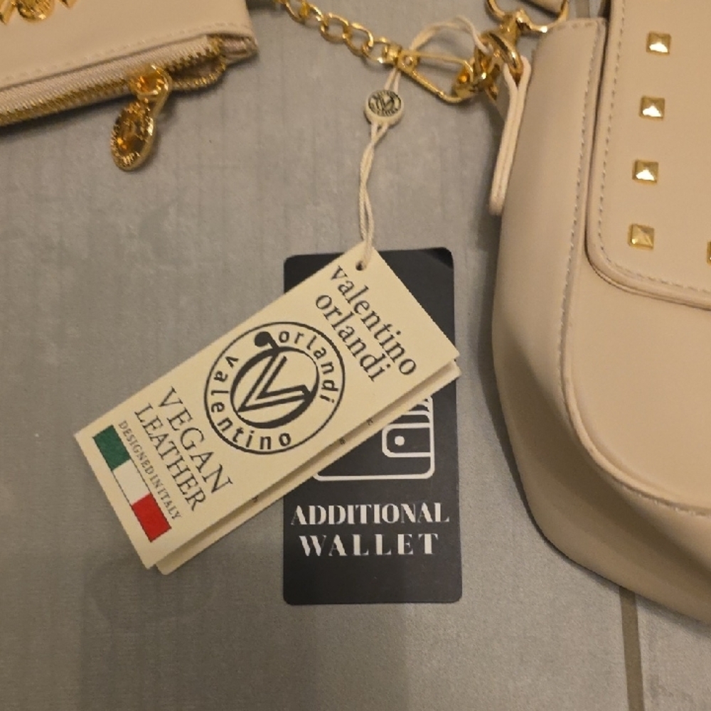 Valentino Orlandi Cream Studded Crossbody Bag - Picture 4 of 8